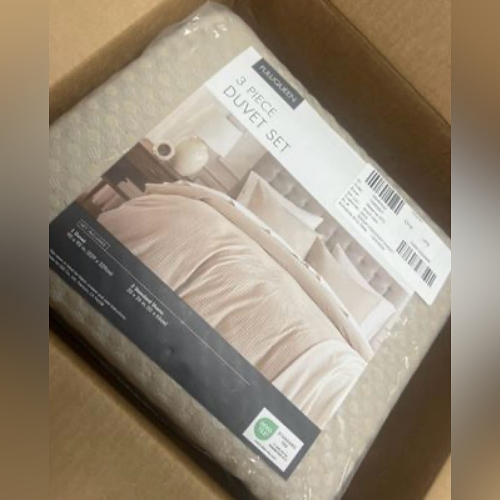 Chelsea Square Hanna Modern Boho Waffle Weave Textured Duvet Cover Set Queen - Picture 4 of 4